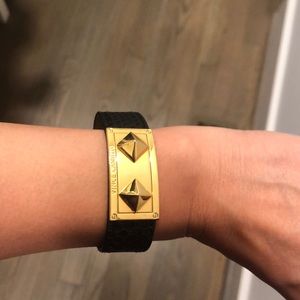 Faux black snakeskin bracelet